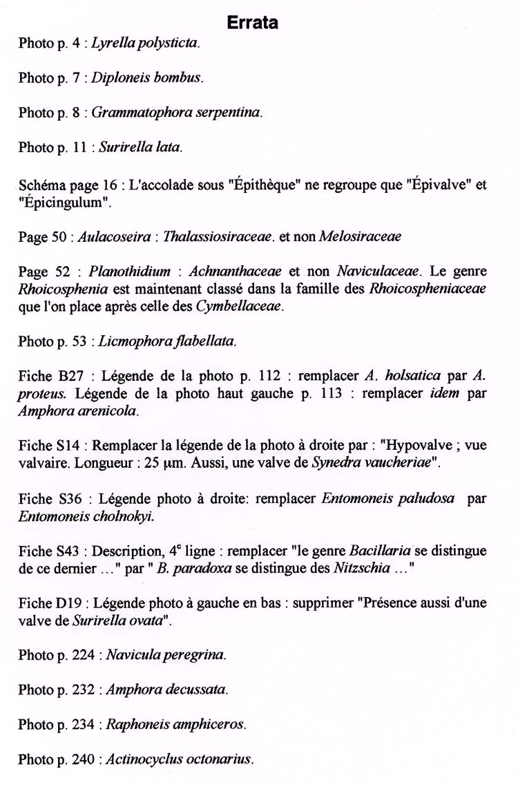 Errata: Guide des diatomées de Maurice Loir #3124